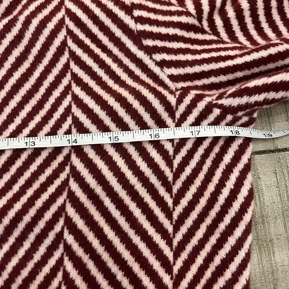 Lands' End Women's Cashmere Herringbone Sweater M Burgundy & White - Picture 5 of 5
